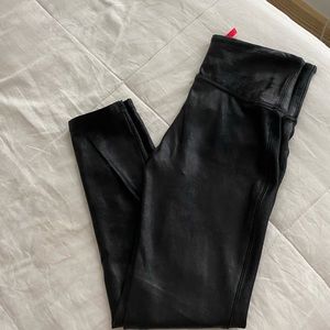 M petite faux leather spanx